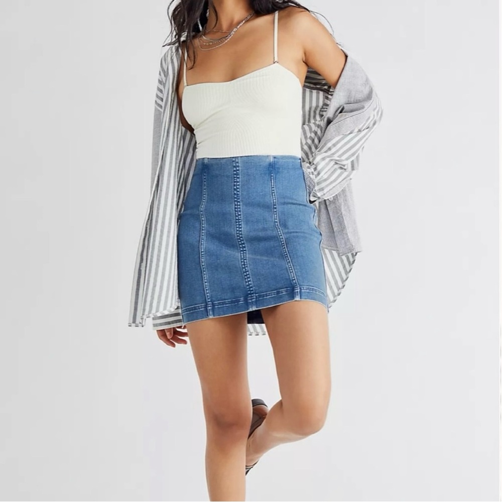 Free People Modern Femme Denim Mini Skirt